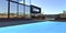 The wonderful blue surface of the water surface of the pool, which you want to swim right now. A wonderful project of a stylish