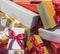 Wonderful boxed Christmas presents with a ribbon