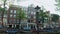 Wonderful buildings at the canals of Amsterdam - typical street view