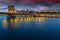 Wonderful Chain bridge and Buda castle at sunrise, Budapest, Hungary