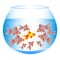 A wonderful concept of fish in an aquarium with an ounce