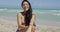 Wonderful coquettish girl on beach