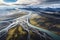 Wonderful dreamscape of Iceland, with flowing glacial rivers