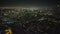 Wonderful drone view of night los angeles, heading towards downtown, flying over cottages, beautiful night city panorama