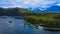 Wonderful Eibsee in Bavaria at the German Alps from above