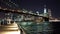 Wonderful evening shot of New York with Brooklyn Bridge - videoclip Manhattan New York APRIL 25, 2015