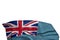 Wonderful Fiji flag with big folds lying in the bottom isolated on white - any holiday flag 3d illustration