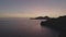 Wonderful filming, aerial video of a beautiful sunset on cliffs in the sea, of the island of Mallorca