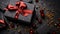 A Wonderful Gift Box For Concept Merry Christmas and Happy New Year Background Selective Focus