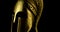 A wonderful golden spartan helmet as part of the equipment of ancient Greek soldiers