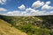 Wonderful green rural area under blue sky