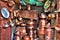 Wonderful handmade copper ware is exposed for sale