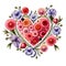 Wonderful heart of flowers - show your love with a heart