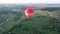 Wonderful hot air balloon flight over small village