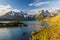 Wonderful house in the Lake Pehoe on the National Park Torres del Paine. Patagonia, Chile