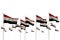 Wonderful Iraq isolated flags placed in row with soft focus and space for your content - any holiday flag 3d illustration