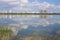 Wonderful landscape with lake and sky reflection