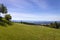 Wonderful landscapes with green fields an a view to Lake Constance