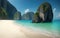 Wonderful magical beach in Thailand, Generative AI Illustration