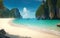 Wonderful magical beach in Thailand, Generative AI Illustration