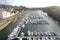 A wonderful marina in France, boats and yachts lined up like a string