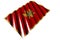 wonderful memorial day flag 3d illustration - shining flag of Montenegro with large folds lay isolated on white