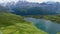 Wonderful Mountain Lake in the Swiss Alps - aerial view