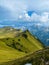 Wonderful mountain peaks in Swizz Alps in sunny summer day