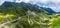 Wonderful mountain scenery. mountain road with perfect blue sky. Romania. Carpathians, Ridge Fagarash. Transfagarasan road.