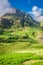 Wonderful mountains of Glencoe at sunrise in summer, Scotland