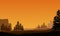 Wonderful natural scenery in the afternoon from the edge of the city at dusk. Vector illustration