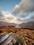 Wonderful nature scene with mountains and dark dramatic sky. Ladies view, Killarney, Ireland, ring of Kerry route. Magnificent