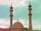 A wonderful nice colorful photo of mosque with minaret in cairo Egypt,  used as illustration, wallpaper, abstract, background, ca