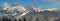 Wonderful panorama from Monte Pora to Presolana after a snowfall. Orobie Prealps, Bergamo