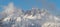 Wonderful panorama from Monte Pora to Presolana after a snowfall. Orobie Prealps, Bergamo