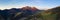 Wonderful panorama of the Seriana valley and its mountains at sunrise