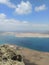 Wonderful panorama triumph of nature a view on ocean and an island in Lanzarote Canarias Spain