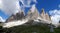 Wonderful panoramic view of the famous tre crime di lavaredo from south / three peaks in the dolomites