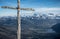 Wonderful panoramic view from rigi holy cross into swiss snowy alps