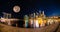 Wonderful Panoramic View of Singapore City at Night with Moon