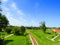 The wonderful park in Zamosc city in Poland seen from the high