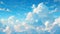 wonderful peaceful clouds in a blue sky, anime design