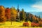 Wonderful Peles castle with garden in autumn, Transylvania, Romania, Europe