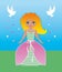 Wonderful princess girl with Cinderella association. Vector illustration.