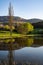 Wonderful river landscape. Lots of greenery and fresh air. High mountains in the distance