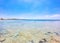 Wonderful sandy beach with transparent crystal clear water in summer