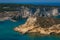 Wonderful seascape with cliffs, rocks faraglioni at Tremiti islands in Puglia