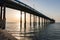 Wonderful seascape of a Pier in the sunrise.