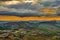 Wonderful Sicilian Landscape at Sunset from Enna, Sicily, Italy, Europe