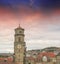 Wonderful sky colors above Stuttgart skyline, Germany